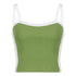 Sleeveless Knitted Crop Tops Green Sexy Basic Patchwork 2023 Summer Casual Cami Backless Y2k Vintage Tank Top Women